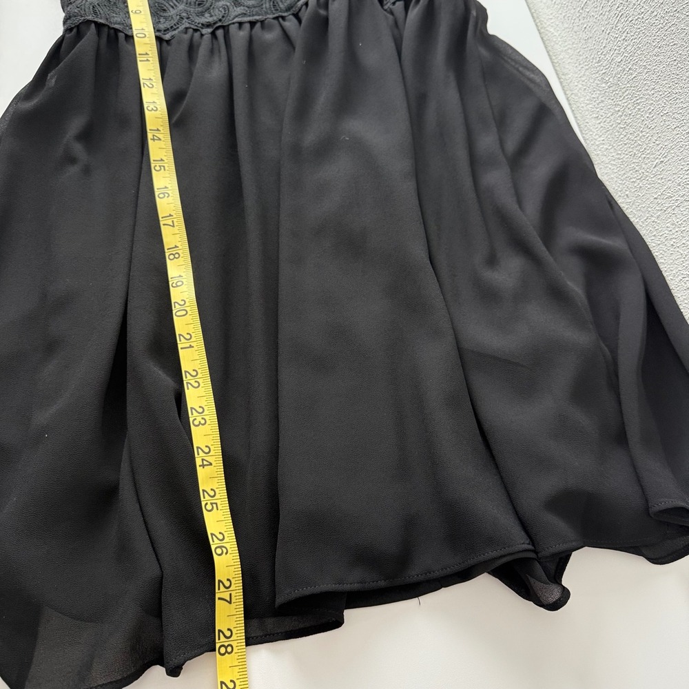 A. Byer Women Black Rose Gold Sequin Lace Chiffon Cocktail Party Dress Size 9 - Picture 8 of 10